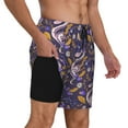 thumbnail image 3 of Fotbe Snake And Floral Men’s Swim Trunks Quick Dry Swim Shorts Board Shorts with Mesh Lining-XX-Large, 3 of 9