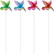 Milisten Decorative Yard Stakes Green Hummingbird Shape Garden 4Pcs 14.54X3.14X3.14in