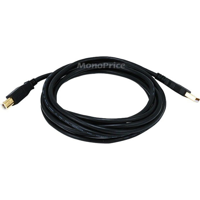15 Feet USB 2.0 A Male to A Male 28 OR 24AWG Cable Gold Plated Black CNE608853 