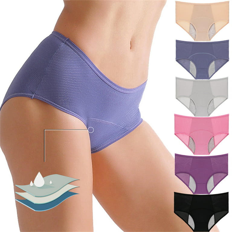 Akiihool Panties for Women High Rise Underwear Incontinence Underwear for  Women (Black,4XL) 
