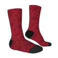 thumbnail image 2 of Goofa Christmas Red Snowflakes Printed Men's Crew Socks, Soft Durable Breathable Moisture-Wicking with Odor Control Cotton socks, 2 of 9