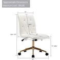 thumbnail image 6 of Duhome Office Chair Desk Chair Faux Leather Tufted Computer Chair Bedroom Task Chair Vanity Chair with Wheels for Teen Girls, White and Gold, 6 of 9