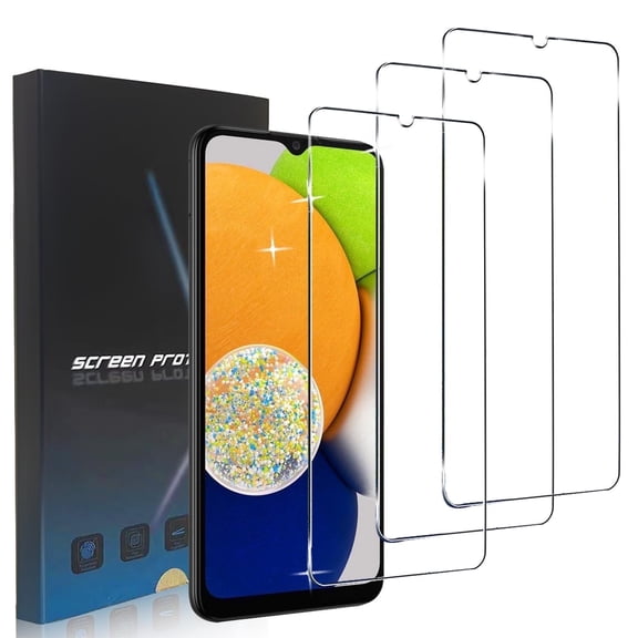 ZYQEEE HD Screen Protector Compatible for Samsung Galaxy A03/Galaxy A03s 6.5", Anti-Scratch Tempered Glass Film, Case Friendly, Easy Install Bubble-Free, 3 Pack