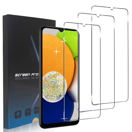 ZYQEEE HD Screen Protector Compatible for Samsung Galaxy A03/Galaxy A03s 6.5", Anti-Scratch Tempered Glass Film, Case Friendly, Easy Install Bubble-Free, 3 Pack