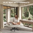 thumbnail image 3 of Patbrela Office Chair Teddy Plush Ergonomic Criss Cross Office Chair with Adjustable Armrests, Swivel Vanity Chair Comfy Computer Desk Chairs, Beige, 3 of 10