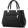 thumbnail image 2 of Bolso de mano para mujer, bolso de hombro, bolso de piel sintética, color negro, 2 of 4