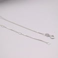 thumbnail image 2 of K-KED Real 18K White Gold Necklace Thin 0.6mm Wheat Link Chain 17.7inch For Woman, 2 of 6