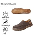 thumbnail image 4 of Mens Casual Non-slip Loafers Outdoor Lightweight Walking Shoes Leather Comfortable Work Shoes Driving Shoes Brown 9 US, 4 of 7