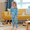thumbnail image 4 of FORMRS Long Sleeve Top and Pants Pajama Set for Niños 2-Piece Sleepwear, Sizes 18M-8Y, Blue Cartoon Truck Pattern, 4 of 6