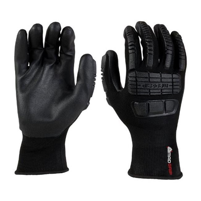 Mad Grip MadGrip 0MG14F5BLKL Large Ergo Impact Work Gloves Black