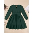 thumbnail image 6 of Hotiary 5-14Y Teens Little Girls Long Sleeve Princess Party Dress Casual Solid Color Pleated Dresses For Holiday Birthday Wedding, 6 of 8