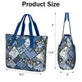 thumbnail image 3 of Tote Bag for Women - Pioneer Flower Shoulder Bag - Large Utility Work Duffle Bag with Zipper Handbag for Travel, Work, Sprots, 3 of 5