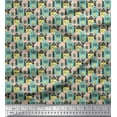 thumbnail image 1 of Soimoi Gray Velvet Fabric House Architectural Print Fabric by Yard 58 Inch Wide, 1 of 3