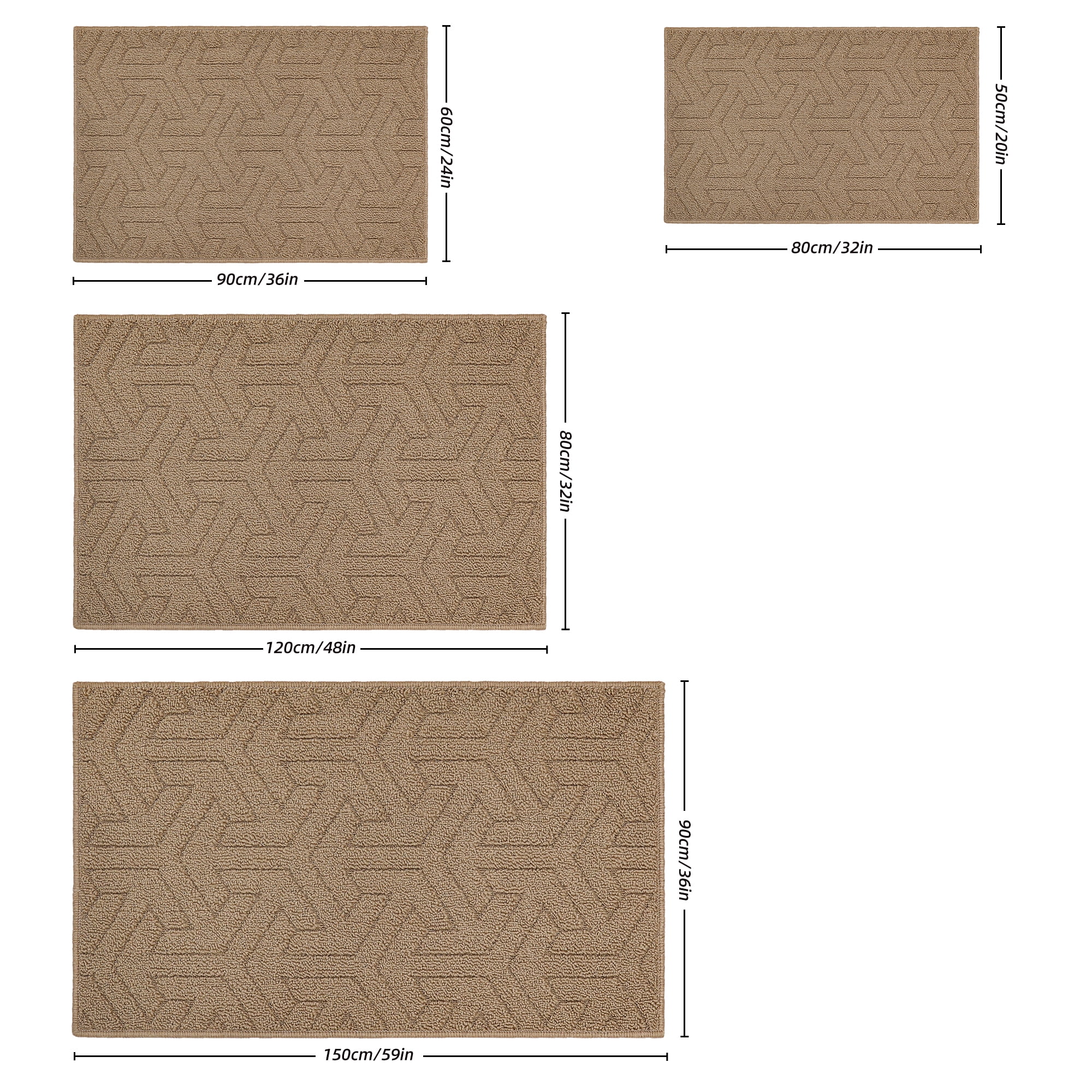 Heeneeso J42 Outdoor Rug Checkered Door Mat, Machine Washable Doormat Indoor Absorbent