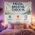 thumbnail image 2 of Mindfulness Guide Across Sage Hills and Blue Water, Calming Minimalist for Wellness Fans, Mental Health Wall Art, New Home Gift, Tapestry Wall Hanging for Bedroom and Studio, 2 of 7