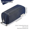 thumbnail image 4 of Large Pencil Case Big Capacity 3 Compartments Canvas Pencil Pouch For Students, 4 of 5
