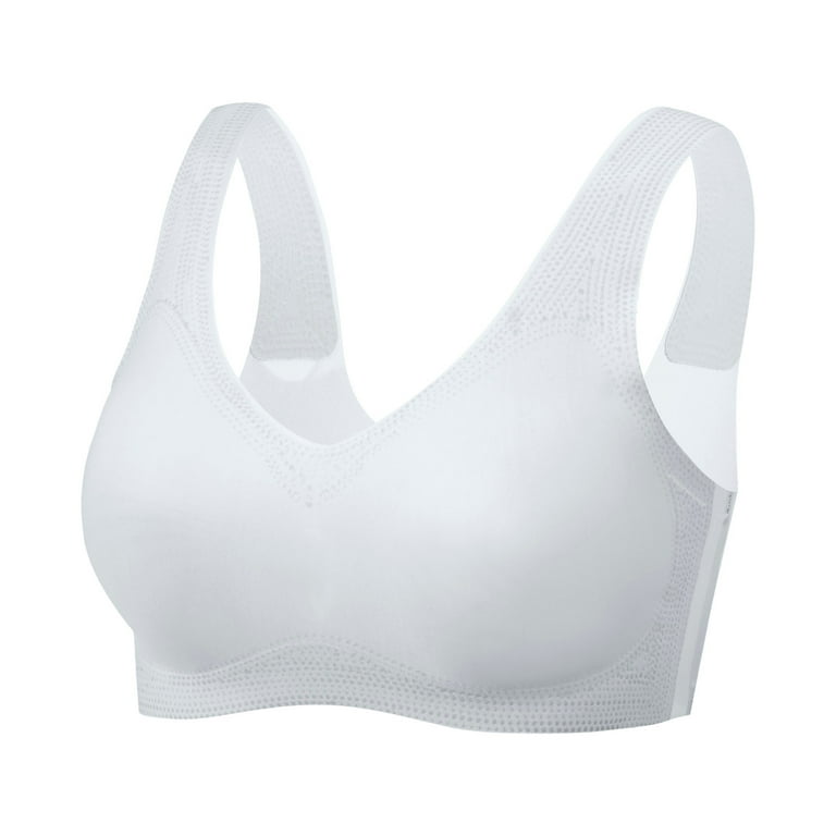 CLZOUD Comfort Shaping Bras for Women White Nylon,Spandex Bra for