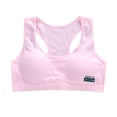 thumbnail image 2 of Cotton Training Bra Starter Set of 5 for Girls 9-14, Seamless Racerback Sports Bra, Soft Breathable Top, Thin Comfortable Fit, 2 of 5