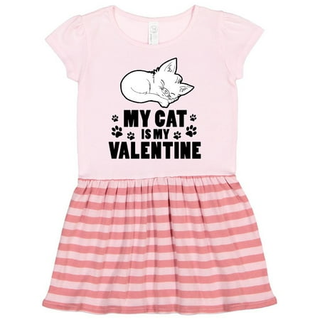 

Inktastic my cat is my valentine Gift Toddler Girl Dress