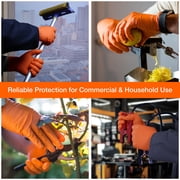 1st Choice Orange Disposable Nitrile Gloves Size XXL 1000 Count Diamond Grip