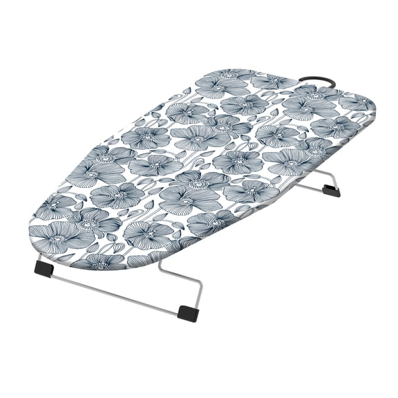 Compact Tabletop Ironing Board with Folding Legs, Organic Cotton Cover, Made in Italy