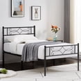 thumbnail image 2 of VECELO Set of 2 Twin Size Metal Platform Bed Frame with Headboard and Footboard, No Box Spring Needed, Easy Assembly, Black, 2 of 7