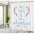 thumbnail image 4 of Ambesonne Adventure Shower Curtain, Calligraphic Words Antler, 69"Wx84"L, Plum Coconut, 4 of 4