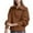 Brown, variant on Sweaters for Women V-Neck Ribbed Pullover Half-Zip Lapel Casual Polo Loose Long Sleeve Tops Warm Fall Winter Clothes