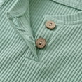 thumbnail image 5 of Newborn Baby Boy Clothes Ribbed Knitted Cotton Short Sleeve Romper +Pants Solid Color Summer Outfits Light Green 6-9 Months, 5 of 6