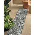 thumbnail image 2 of Unique Loom Outdoor Modern Collection Area Rug - Maze (2' x 8' Runner Black and White), 2 of 10