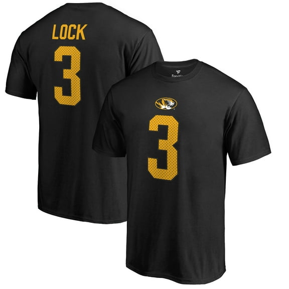 Men's Drew Lock Black Missouri Tigers College Legends Name & Number T-Shirt