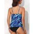 thumbnail image 3 of Charmo Womens Slim Straps Blouson Tankini Tops Bulit-in Bra Only Loose Fit Swimsuit Tops (No Bottoms), 3 of 5