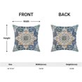 thumbnail image 4 of Boho Pillow Covers 16x16 Inch Set of 2,Carpet Pattern Throw Pillows Case,Blue Yellow Ethnic Design Outdoor Decorative Square Linen Farmhouse Decor Cushion Covers for Home Sofa Bed Couch, 4 of 6