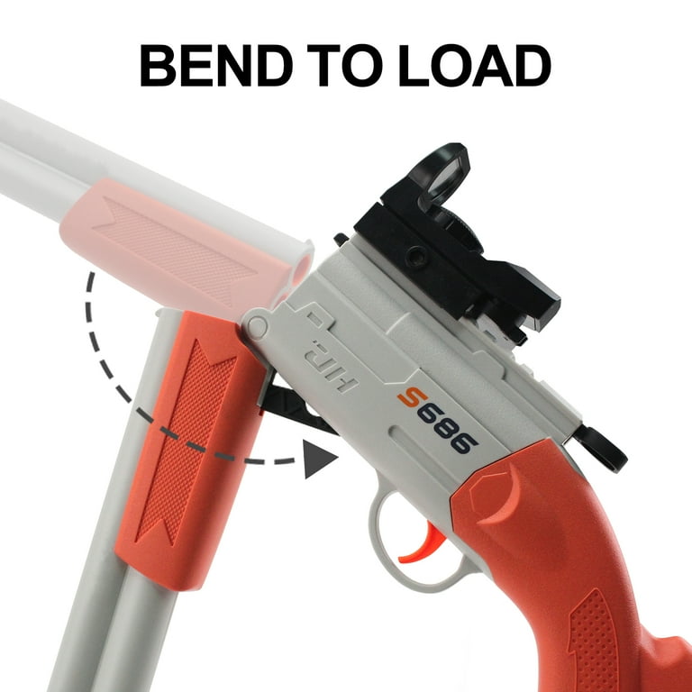 BIU BLASTER Manual Double Barrel Foam Dart Blaster – 25 Inch, Safe