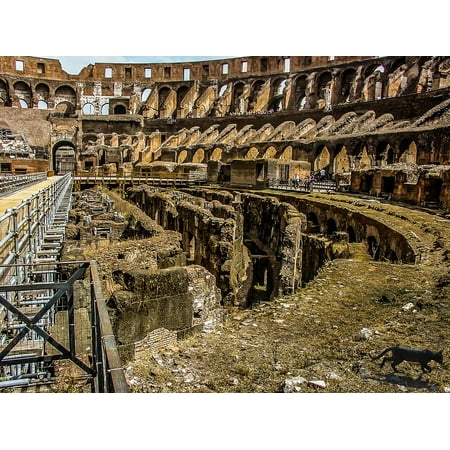 LAMINATED POSTER Ancient Colosseum Rome Landmark Interior Floor Poster Print 24 x