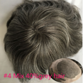 thumbnail image 3 of Replacement for Men Thin Skin Toupee Mono Lace Top Mens Hair Pieces Replacement System #4 Mixed 40%Grey Human Hair Toupee, 3 of 3