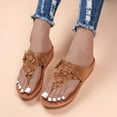 thumbnail image 2 of Anuirheih Clearance Slip on Sandals Women,Women's Flat Shoes Ladies Beach Sandals Summer Non-Slip Causal Slippers(Brown), 2 of 4