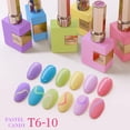 thumbnail image 2 of Set de esmaltes en gel Double Rhythm, 6 unidades, 15 ml, del mismo color para mujer, 2 of 9