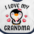 thumbnail image 4 of Inktastic I Love My Grandma with Cute Penguin and Hearts Girls Baby Bib, 4 of 4