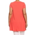 thumbnail image 2 of Women's Plus Size trendy style casual solid short sleeve side pocket tunic top, 2 of 4