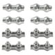 thumbnail image 1 of Clips de brida para cables dúplex M6, abrazaderas para cables dúplex de acero inoxidable 304 para tendederos de cuerda de alambre, velas colgantes para el sol, Patio fijo, 8 Uds., 1 of 5