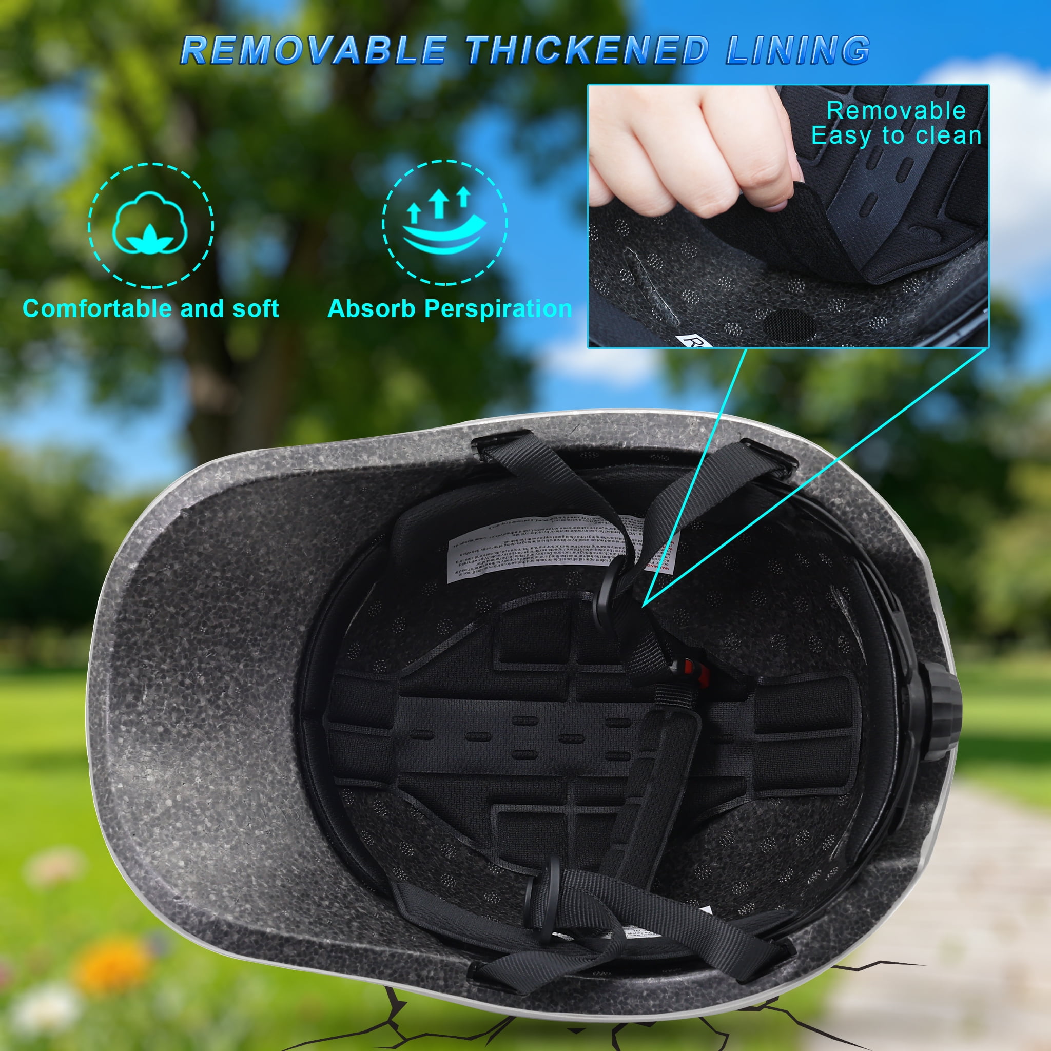 Adult bicycle helmet, unisex - comfortable, lightweight, adjustable baseball cap style cycling helmet, suitable for urban commuting, road cycling, rollerblading, and scooter riding.