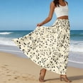 thumbnail image 6 of LWavelet Women Ditsy Floral Print Tiered Maxi Skirt Elastic Waist With Pockets Casual Spring Long Skirt Khaki M, 6 of 6