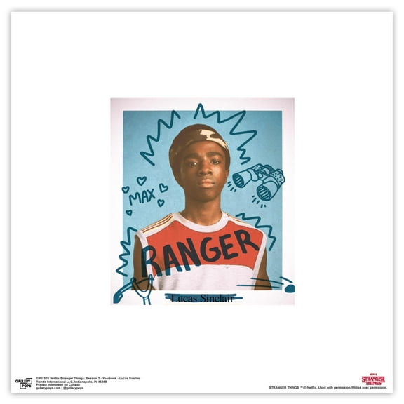 Gallery Pops Netflix Stranger Things: Season 3 - Yearbook - Lucas Wall Art, Unframed Version, 12" x 12"