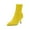 Yellow, variant on Stretch Pointed Toe Sock Booties Mid-Calf Ankle Boot Stiletto Heel Boots for Women