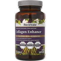 ResVitale Collagen Enhance Anti Aging Skin Care Collagen Supplement - Hydrolyzed Collagen Peptides with Hyaluronic Acid and Resveratrol - Skin Food & Joint Support Collagen Capsules, 1000mg, 120 Caps