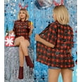 thumbnail image 4 of HAPPY BAY Women's Beach Flannel Santa Claus Party Gifts Shirt Blouse Button Down Tops Hawaiian Christmas Tree Dresses for Women M Xmas Checks, Red, 4 of 6