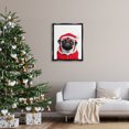 thumbnail image 3 of Stupell Industries Pug in Santa Hat Holiday Painting Black Floater Framed Canvas Art Print Wall Art, 25 x 31, 3 of 10