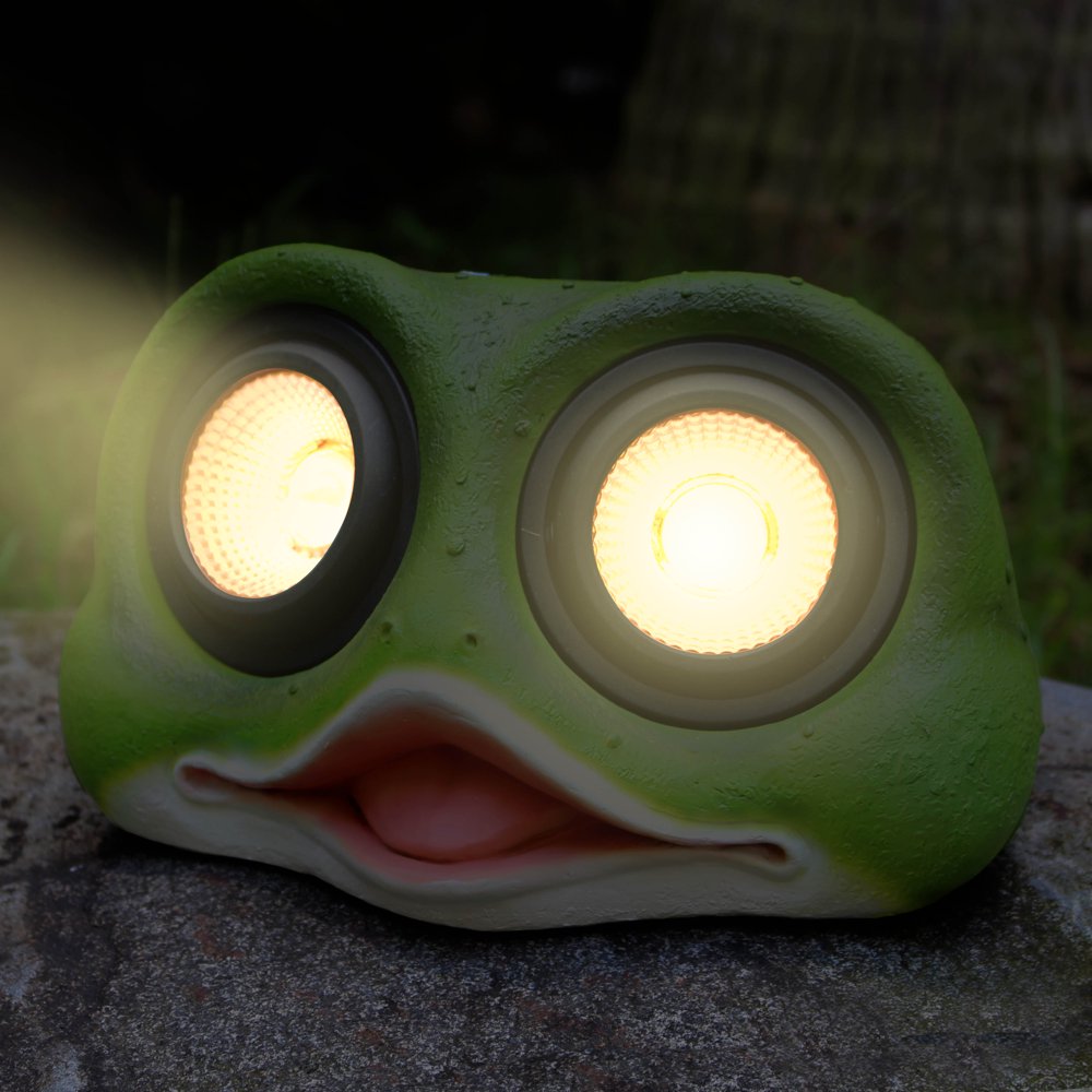 10" Solar Powered Garden Solar Frog Head Lights Outdoor Color Changing (Frog)