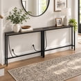 thumbnail image 3 of Ktaxon 2 Pack 78.7" Narrow Console Sofa Table with Charging, Long Couch Table Metal Frame with 4.9ft Extension Cord, Gray Oak, 3 of 8